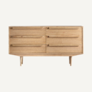 Commode bois naturel de mindi 6 tiroirs