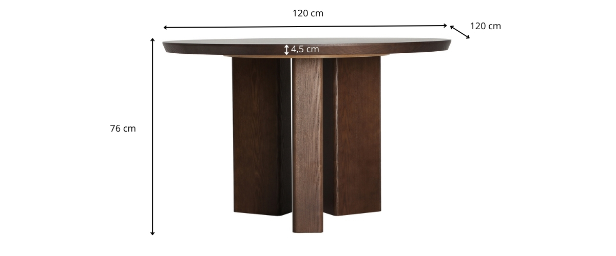 Dimensions de la table à manger ronde