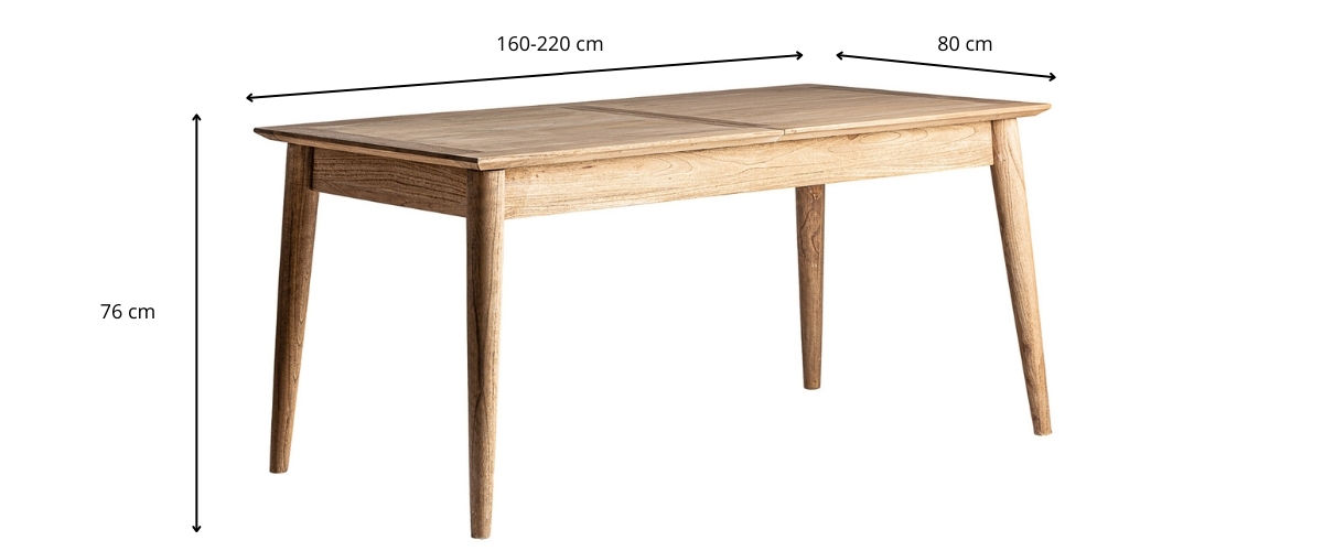 Dimensions de la table à manger en bois