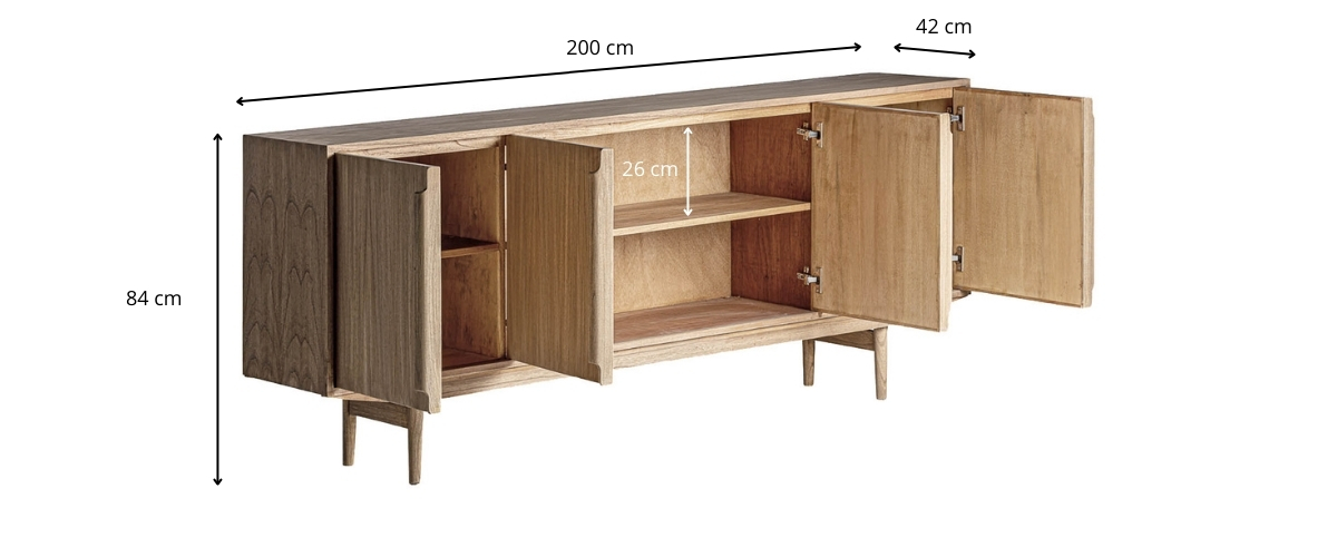 Dimensions du buffet en bois