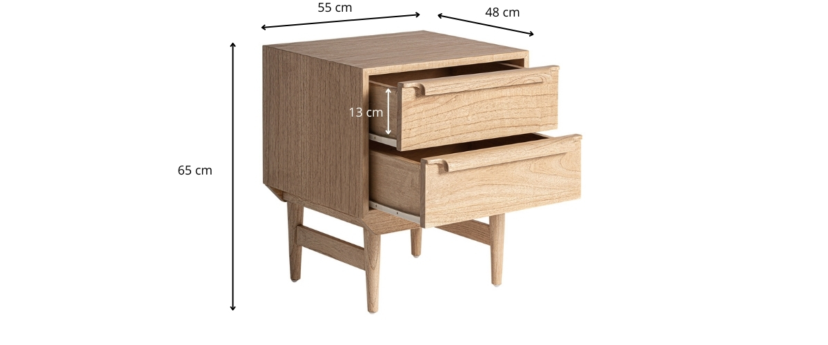 Dimensions du chevet en bois