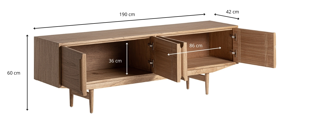 Dimensions meuble tv en bois massif