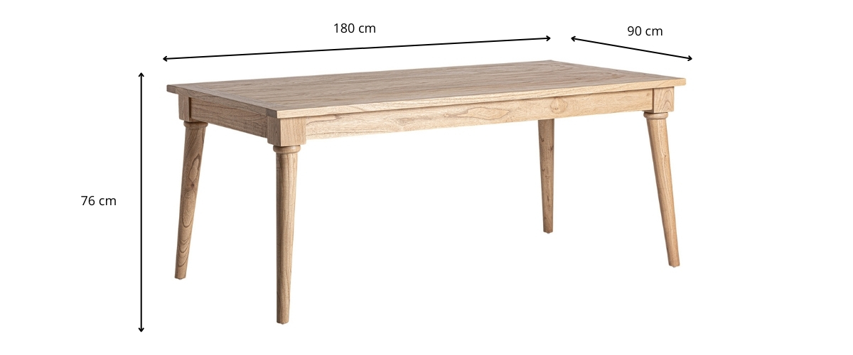 Dimensions de la table à manger