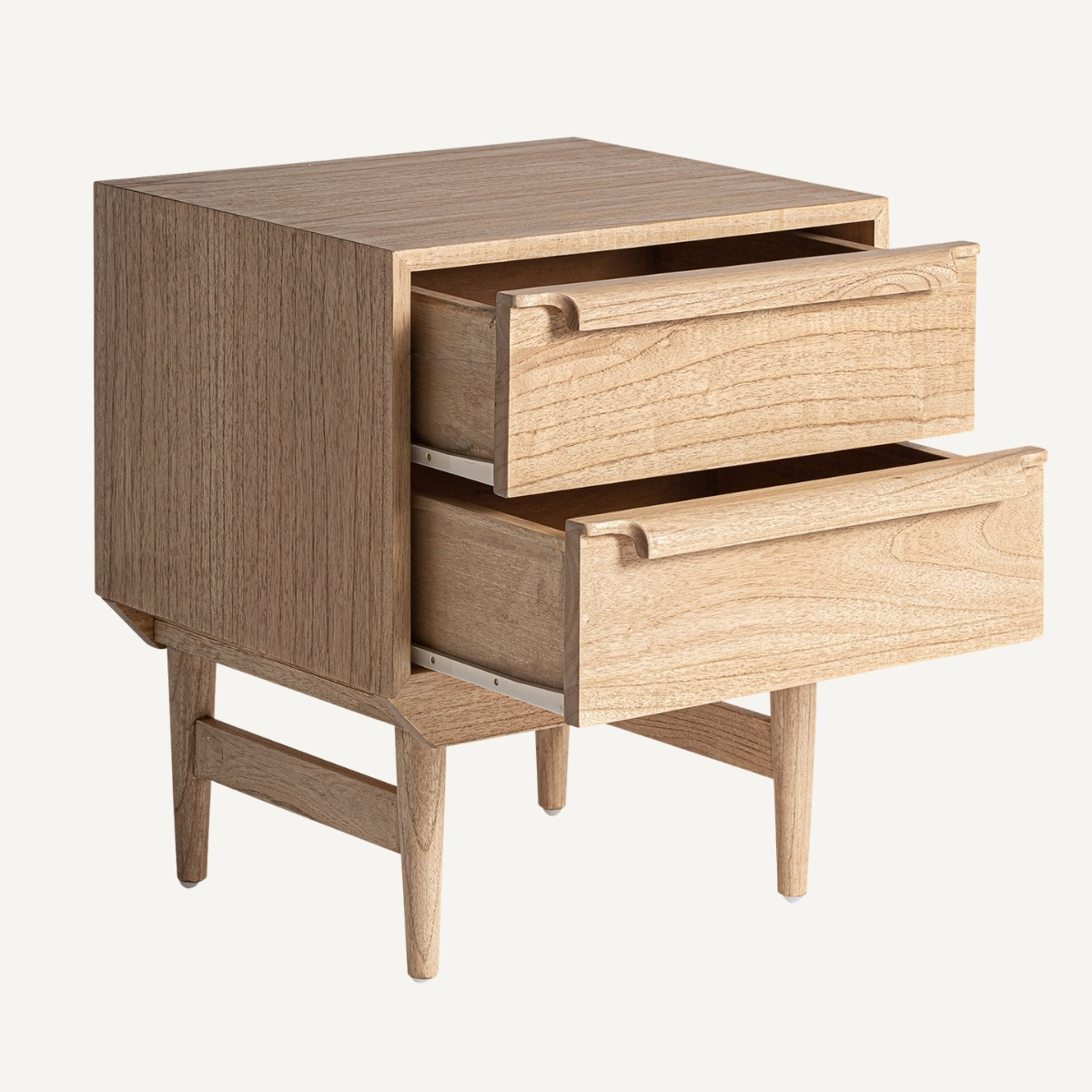 Chevet bois massif de mindi 2 tiroirs