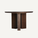 Table à manger ronde marron