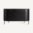 Commode noir bois et marbre