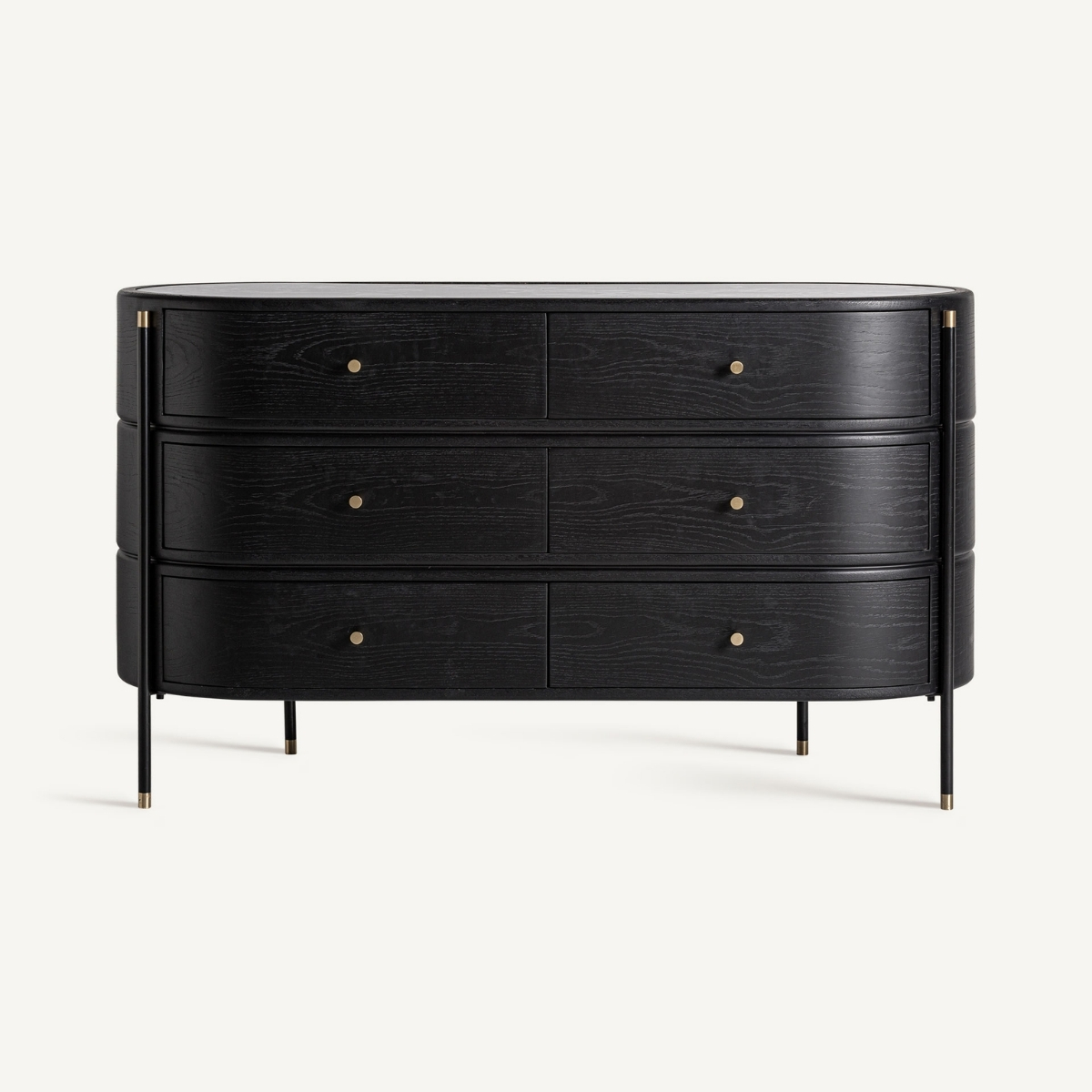 Commode noir bois et marbre