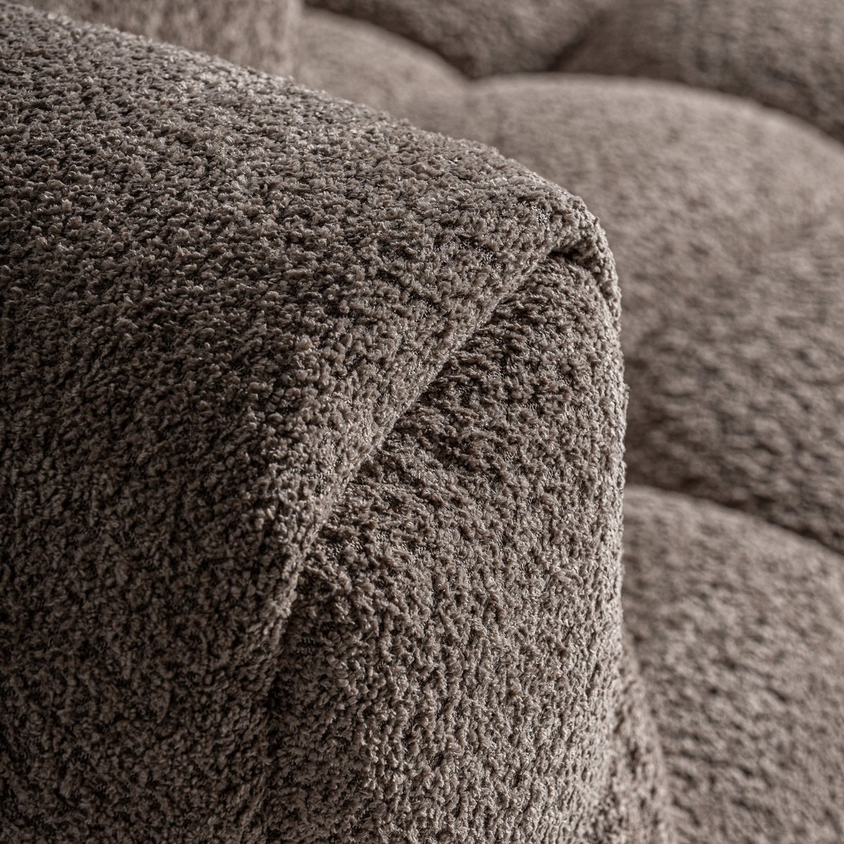 Canapé rembourré bouclé marron taupe 284 cm – Image 10