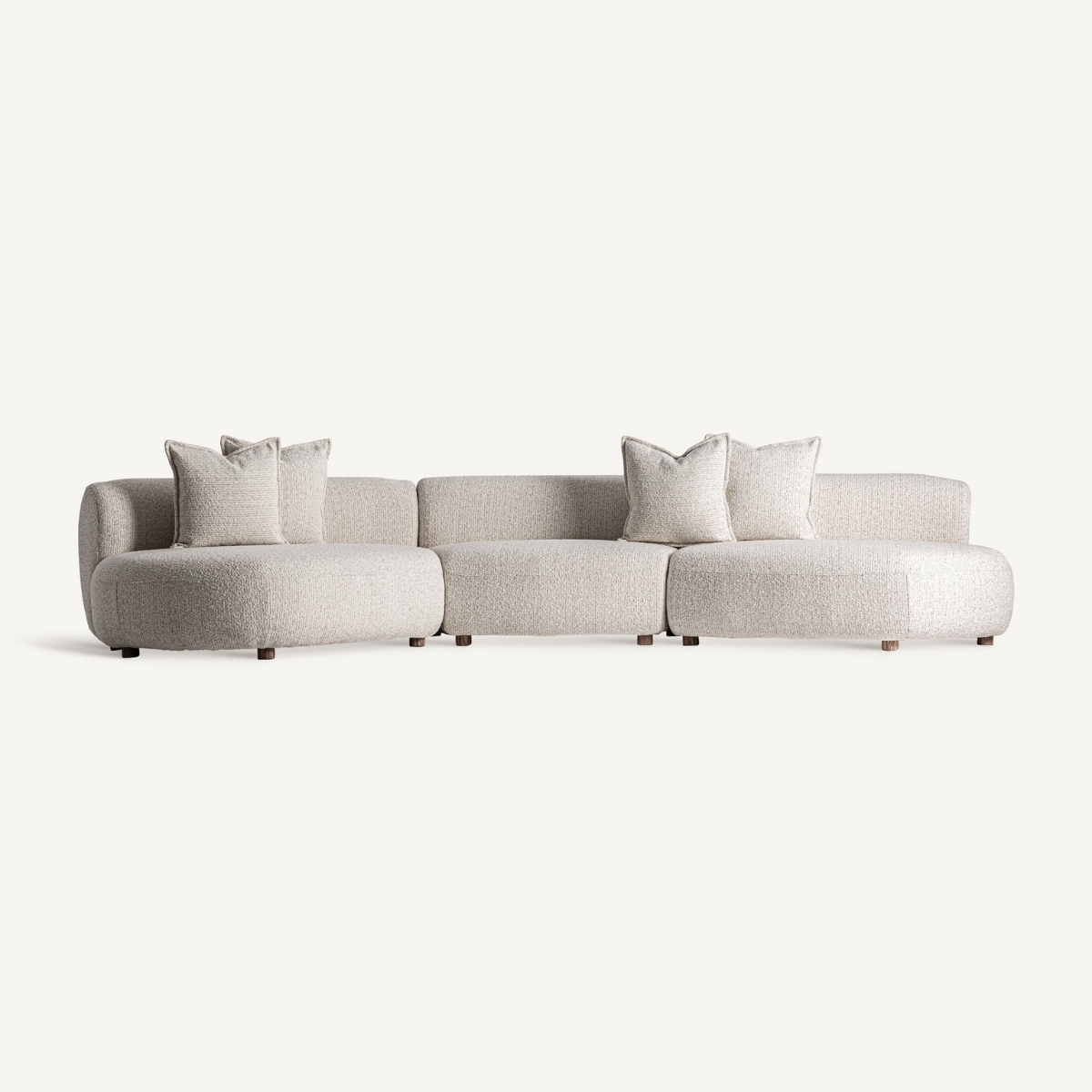 canapé contemporain 375 cm en tissu bouclé