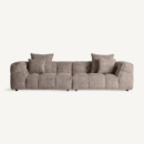 canapé confortable haute qualité en tissu teddy marron taupe