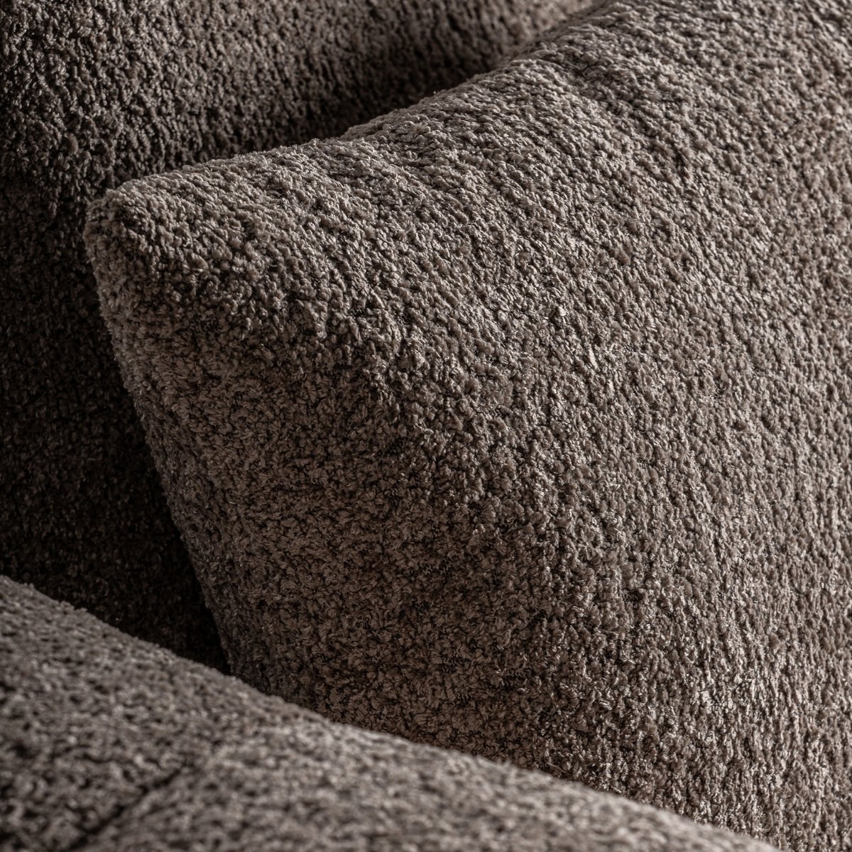 Canapé rembourré bouclé marron taupe 284 cm – Image 9