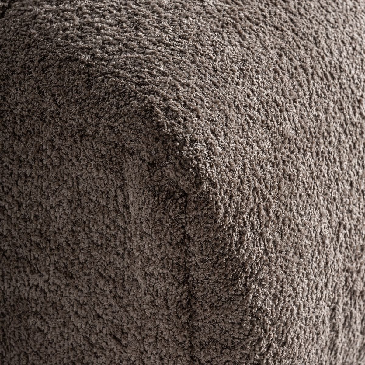 Canapé rembourré bouclé marron taupe 284 cm – Image 7