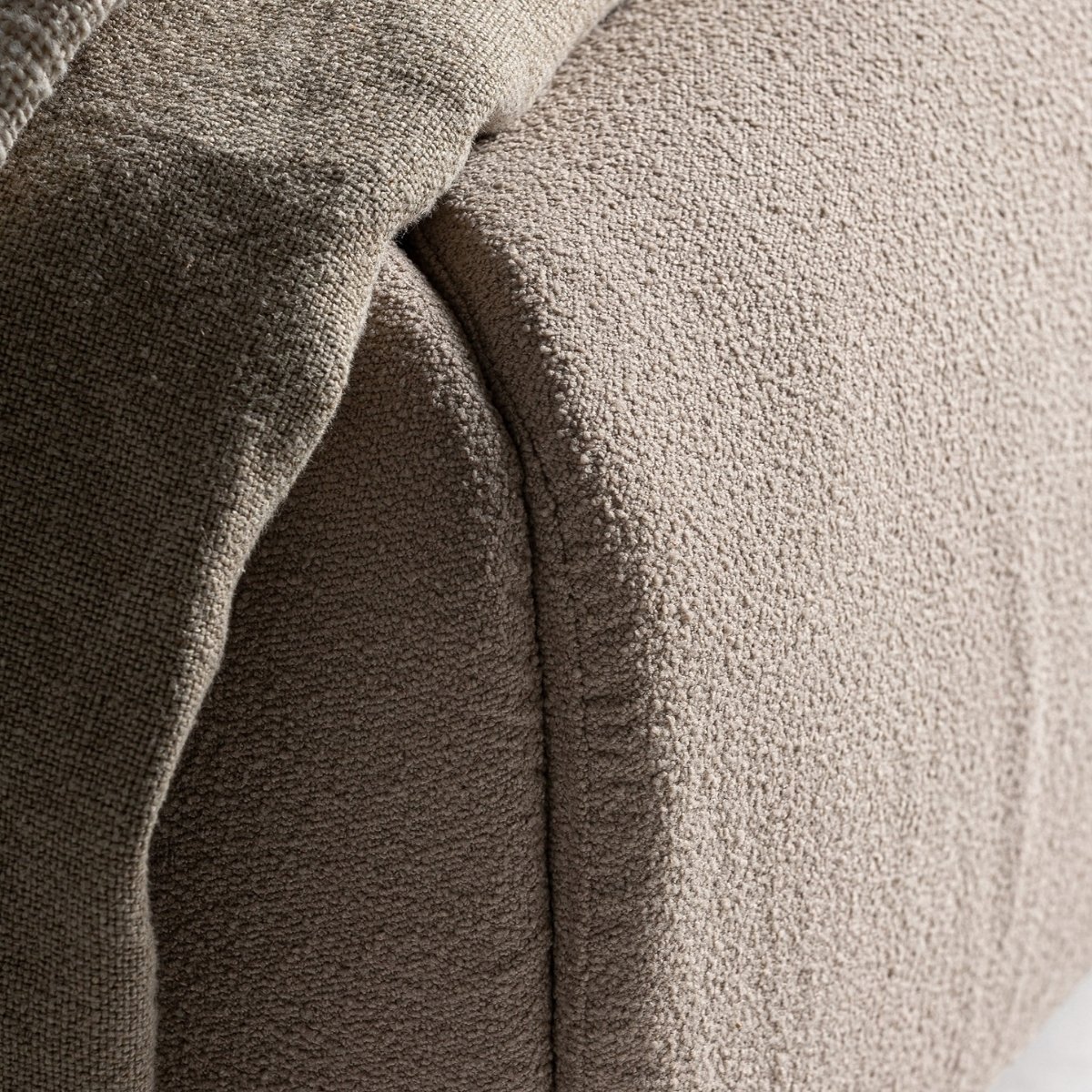 Lit tissu bouclé beige avec tablettes 160 x 200 cm – Image 6