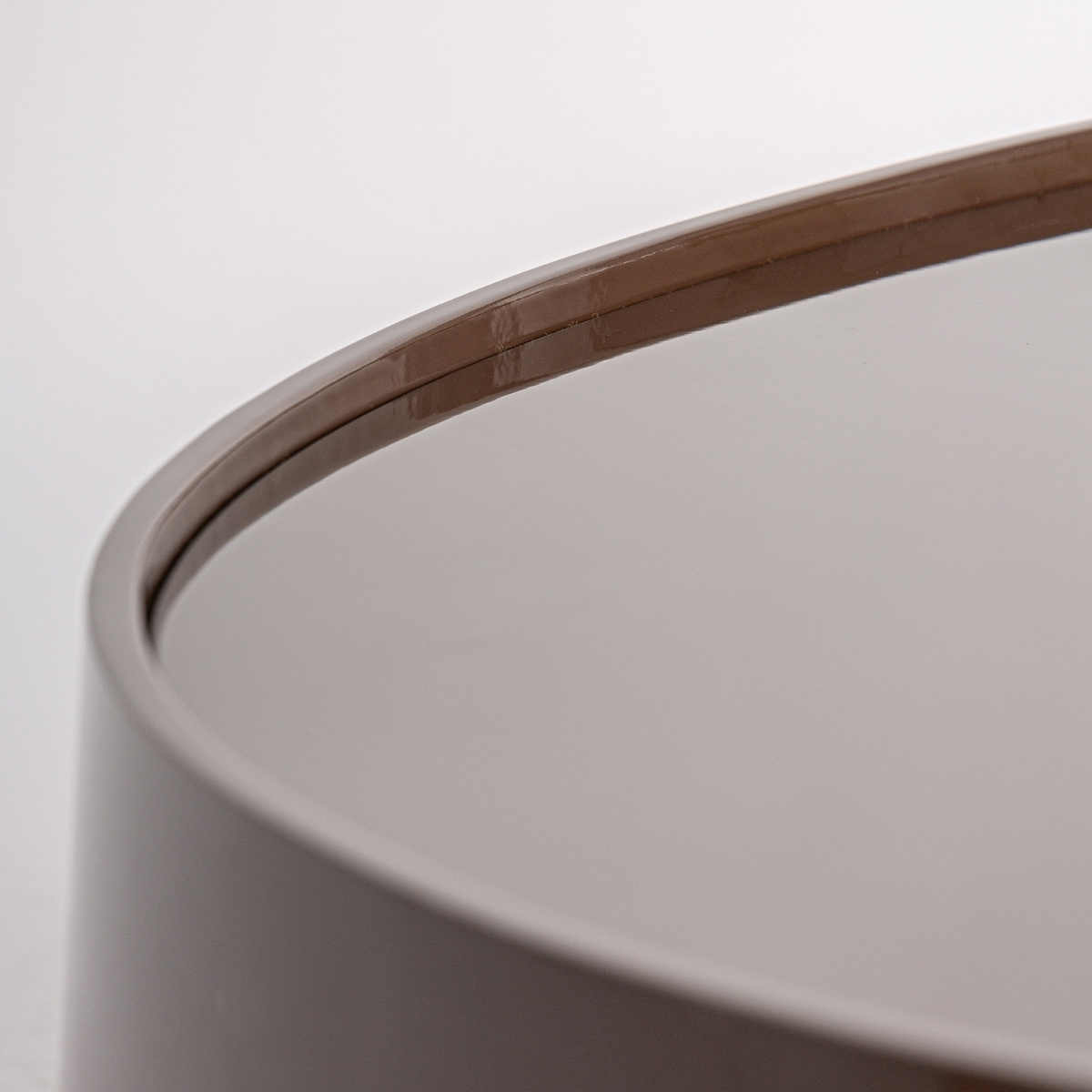 Table basse design marron laqué 125 cm – Image 5