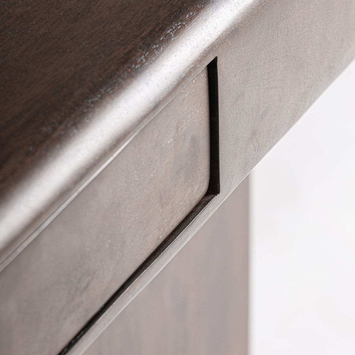 Bureau contemporain en acacia foncé 170 cm – Image 3
