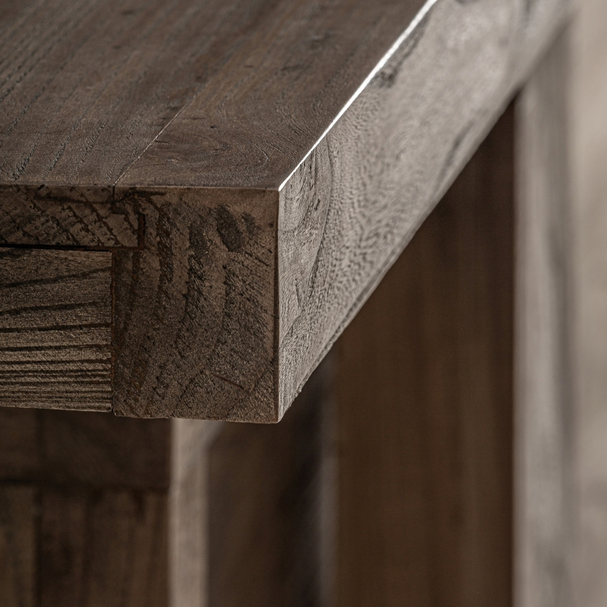 Comptoir rustique en bois d'orme 280 cm – Image 6