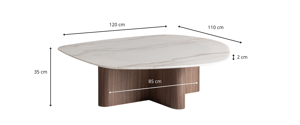 Dimensions de la table basse organique