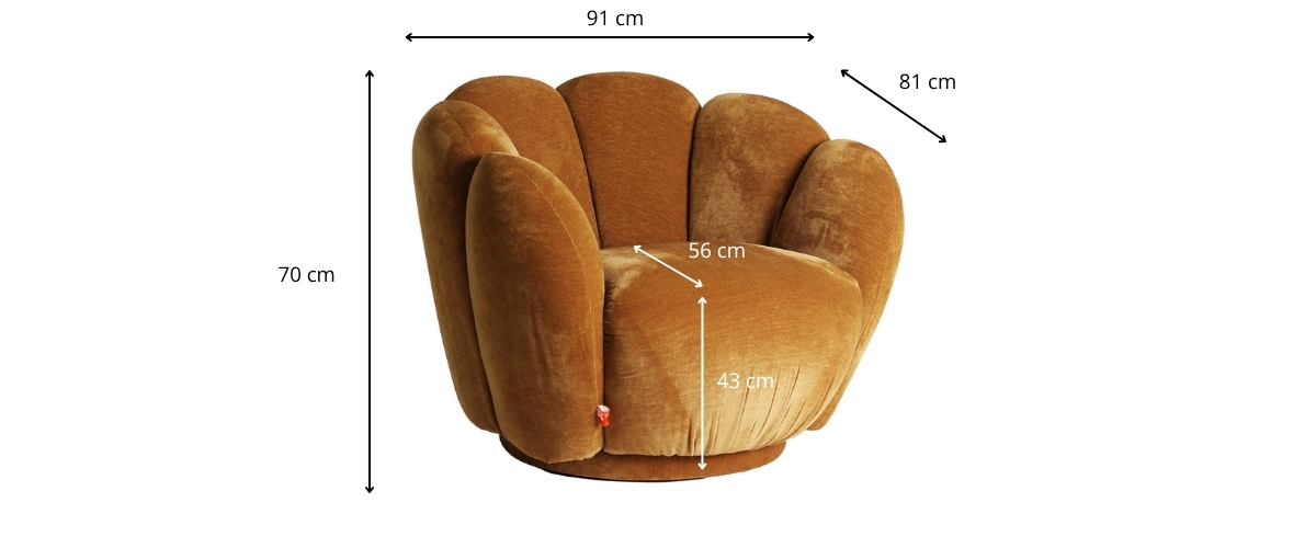 Dimensions du fauteuil coquillage