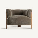 fauteuil moderne qualité haut de gamme en tissu chenille vert olive