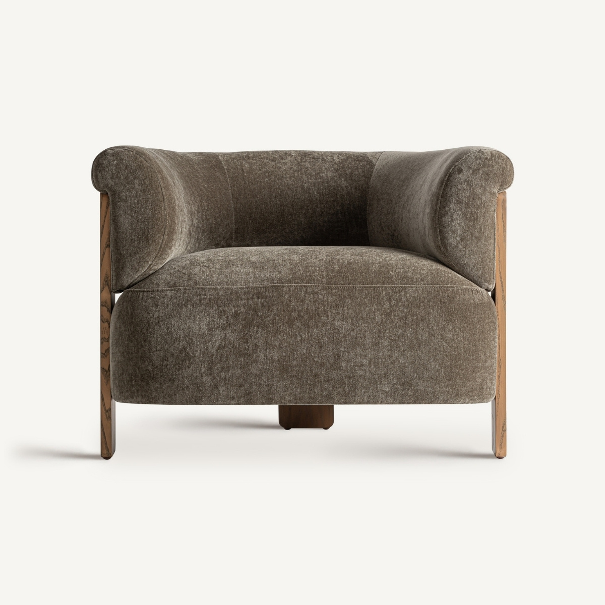 fauteuil moderne qualité haut de gamme en tissu chenille vert olive