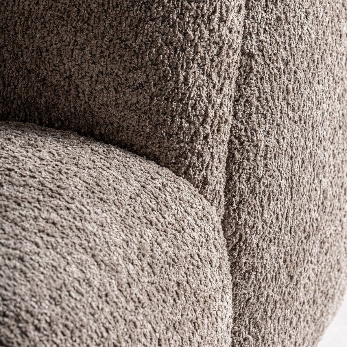 Canapé rembourré bouclé marron taupe 284 cm – Image 6