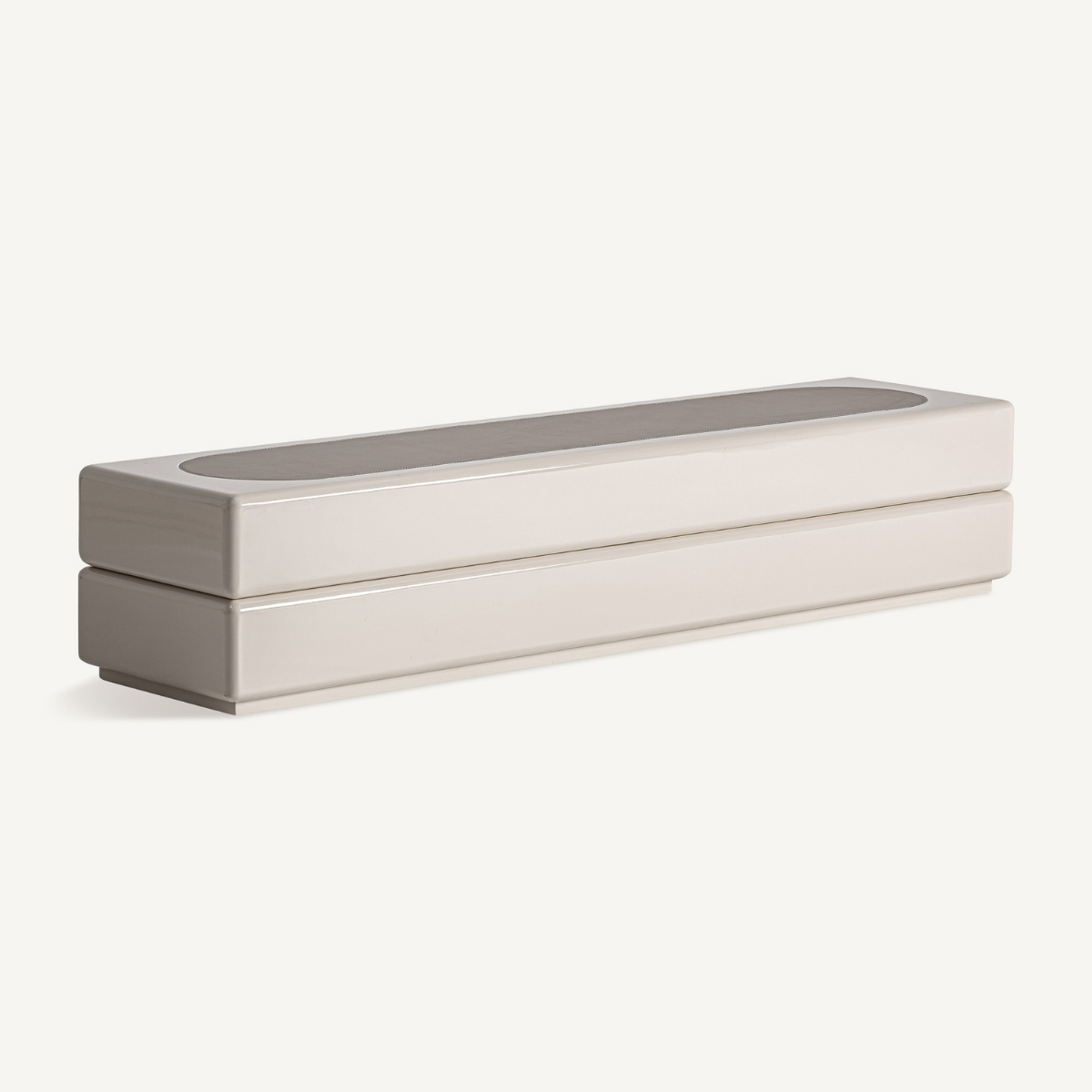 grande table basse laqué brillant beige