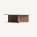 Table basse organique en marbre blanc