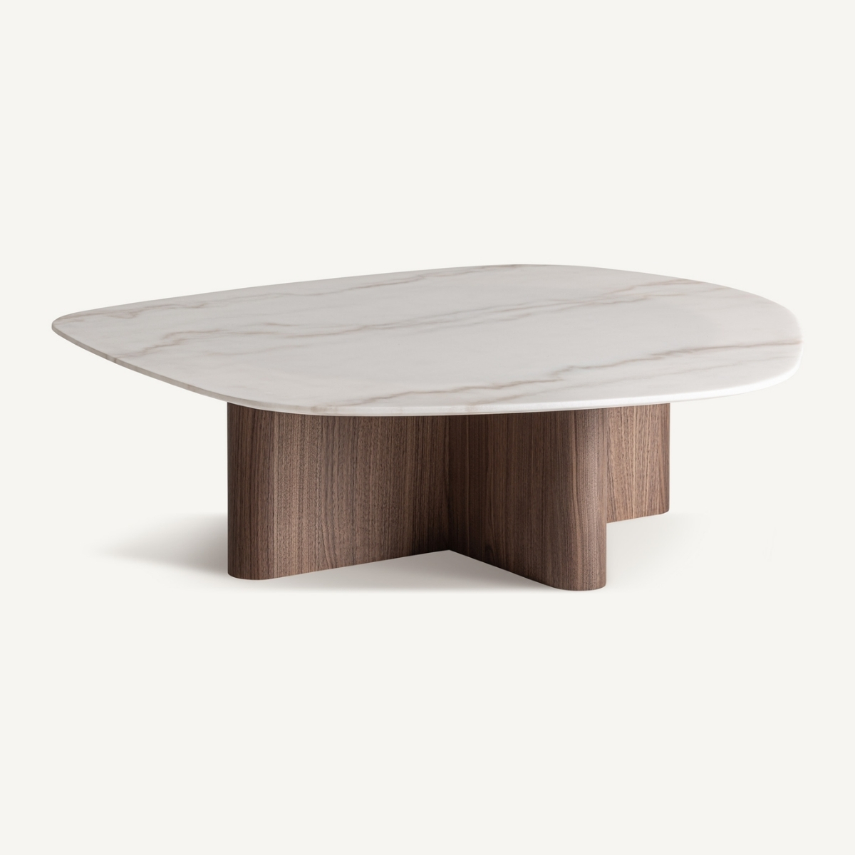 Table basse organique en marbre blanc