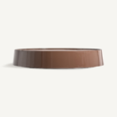 table basse ronde 125 cm haut de gamme laquée marron