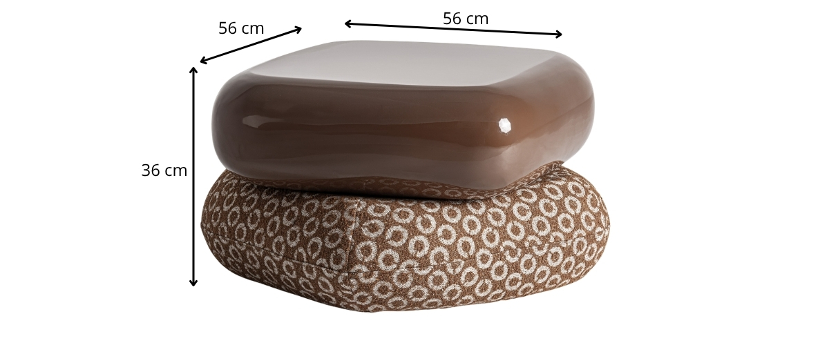 dimensions table d'appoint laquée marron