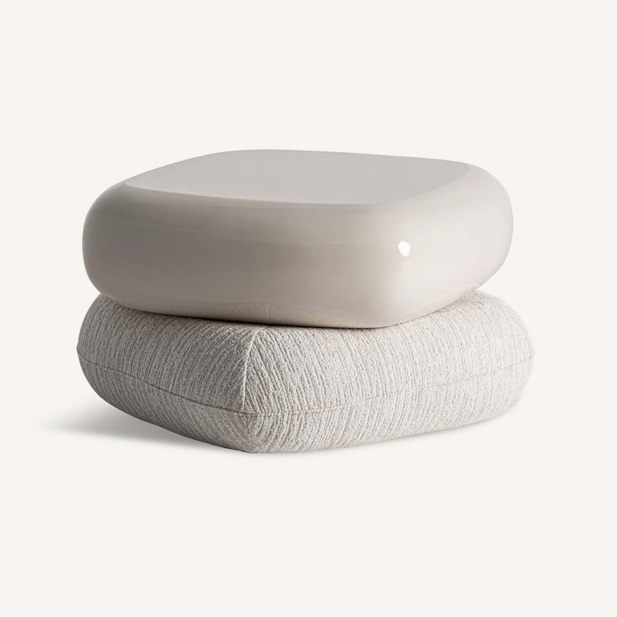 Table d'appoint design rotative beige