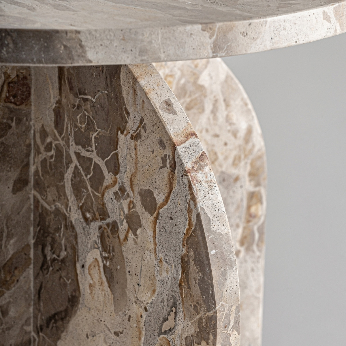 Table d'appoint marbre beige – Image 3