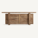 Meuble comptoir rustique en bois d'orme 280 cm