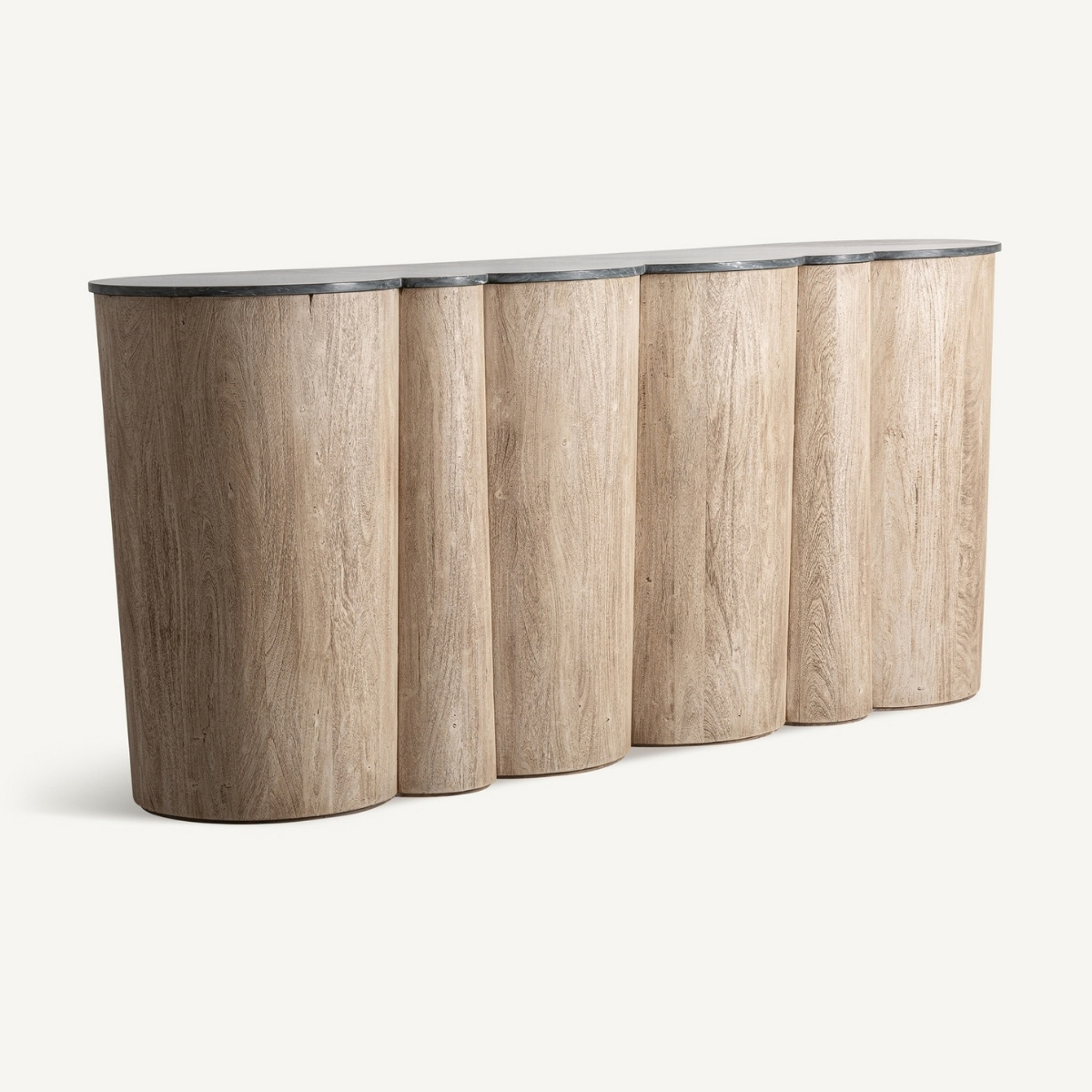 Comptoir d'hôtel moderne en bois et marbre 240 cm