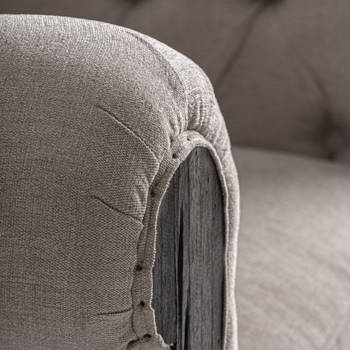 Fauteuil Chesterfield noir et beige 113 cm – Image 5