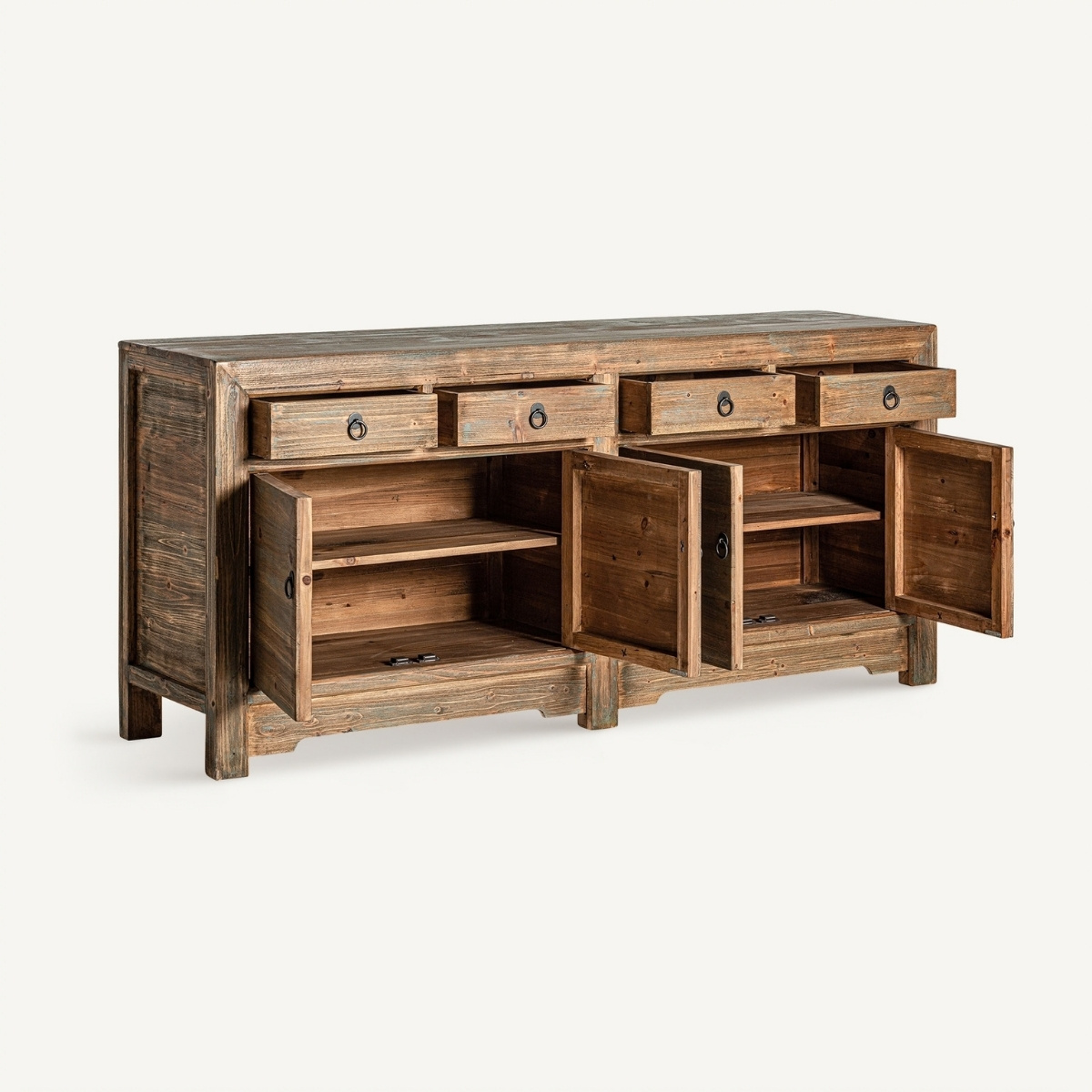 buffet en bois rustique 4 portes et 4 tiroirs 200 cm