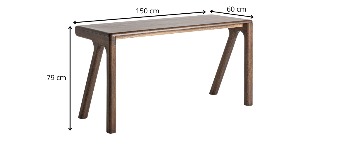 dimensions bureau en bois foncé