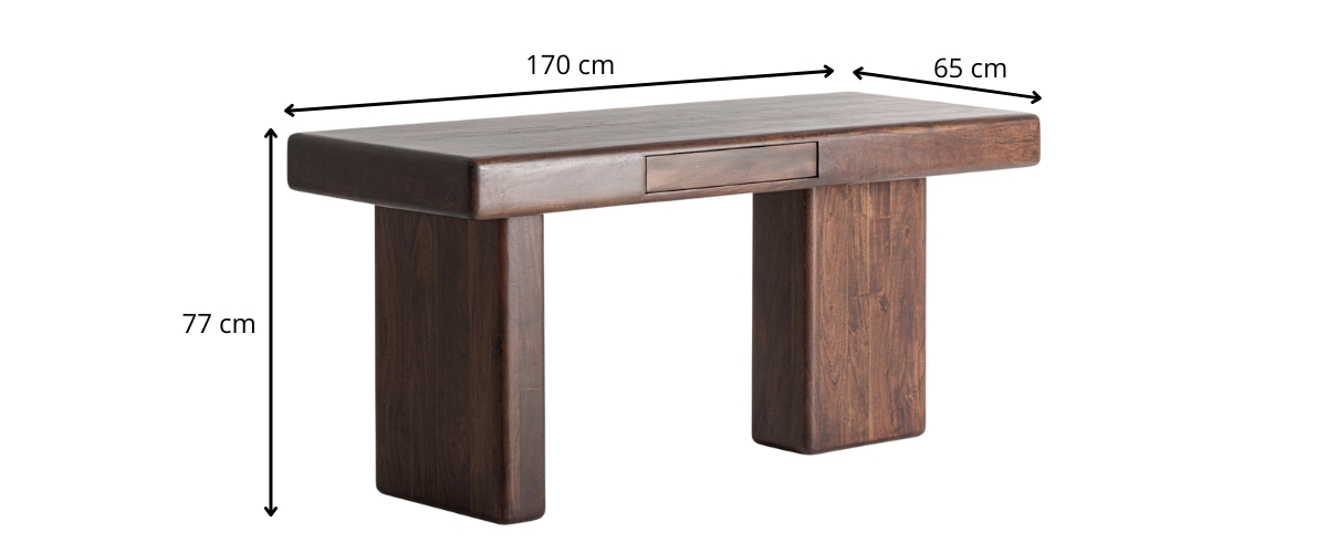 dimensions détaillées bureau haut de gamme