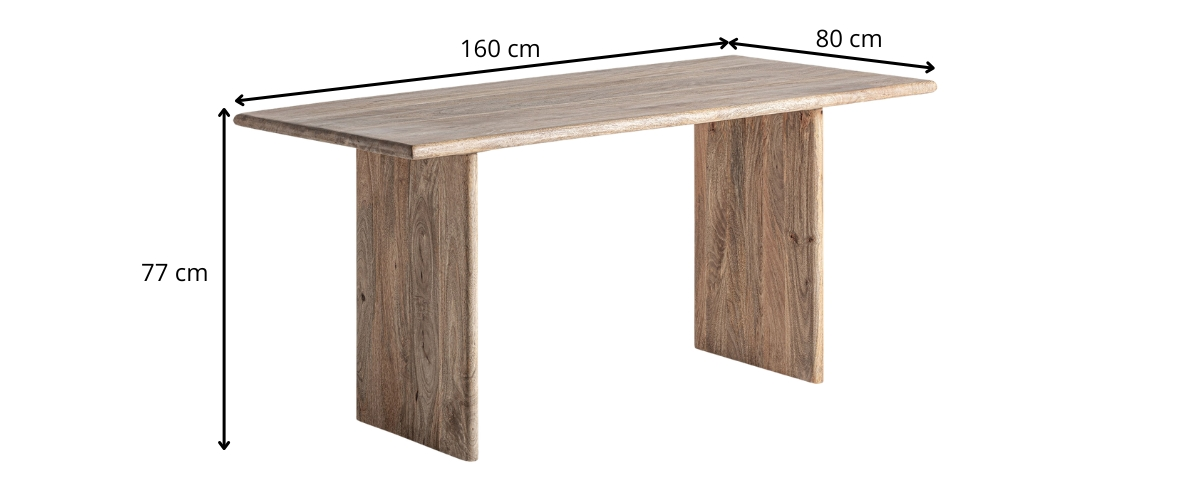 dimensions bureau en bois massif