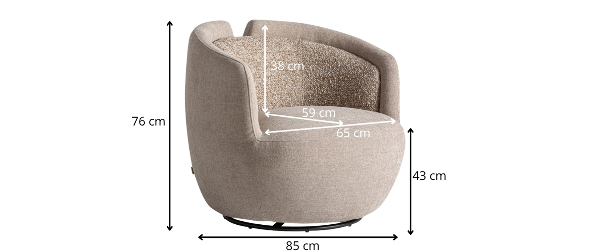 dimensions fauteuil pivotant moderne