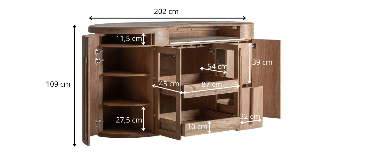 dimensions comptoir meuble bar en chêne et plateau en marbre