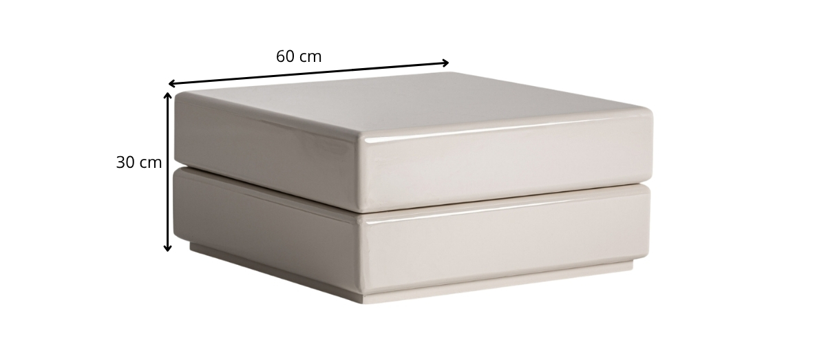 dimensions table basse laquée beige