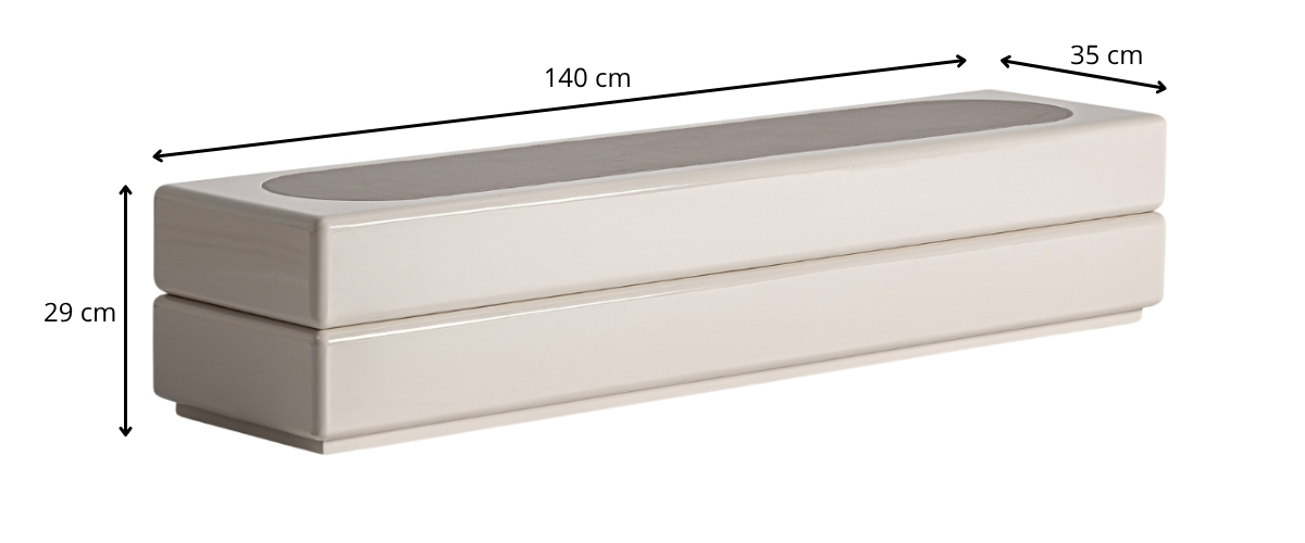 dimensions table basse design beige laqué