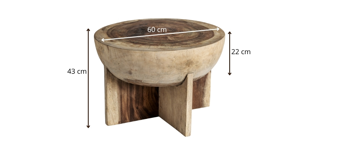 dimensions table basse ronde en bois massif