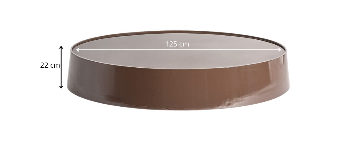 dimensions table basse ronde laquée marron
