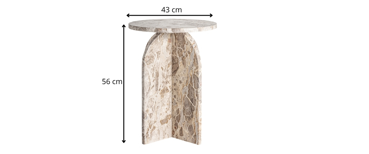 dimensions table d'appoint en marbre