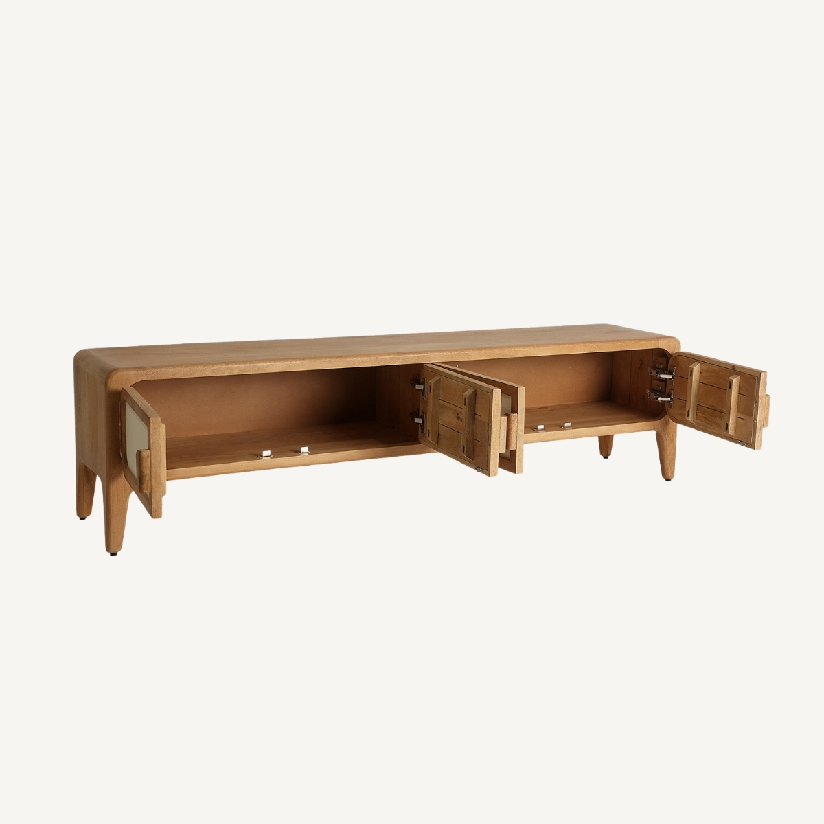meuble tv 4 portes en bois massif