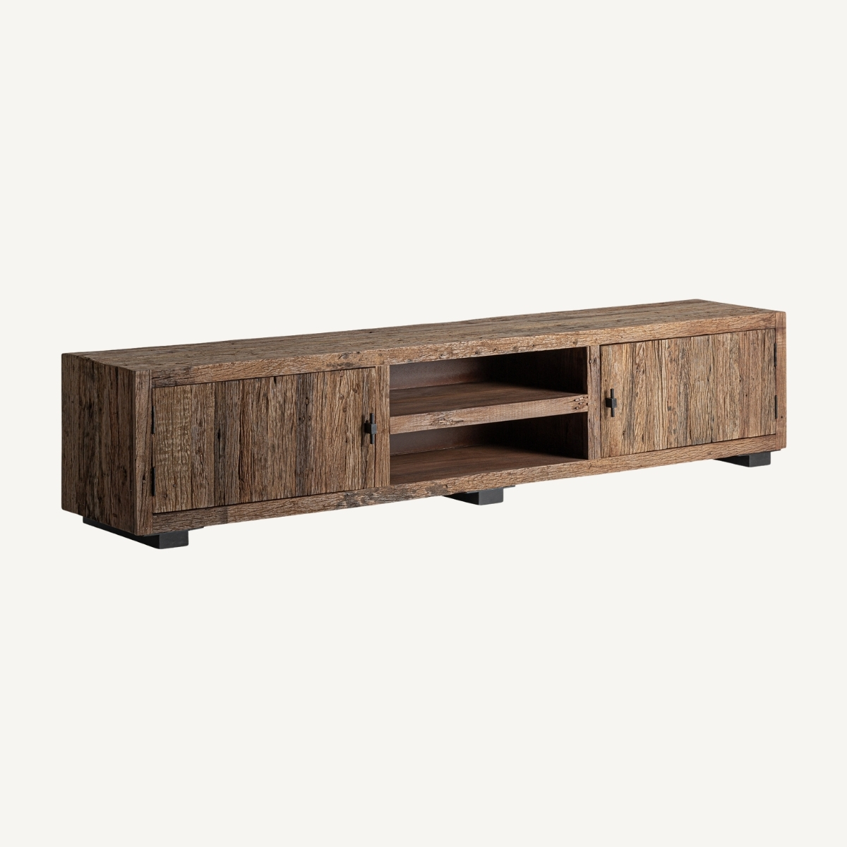 meuble tv colonial en bois massif 250 cm