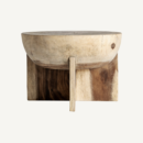 table basse ronde organique en bois de suar