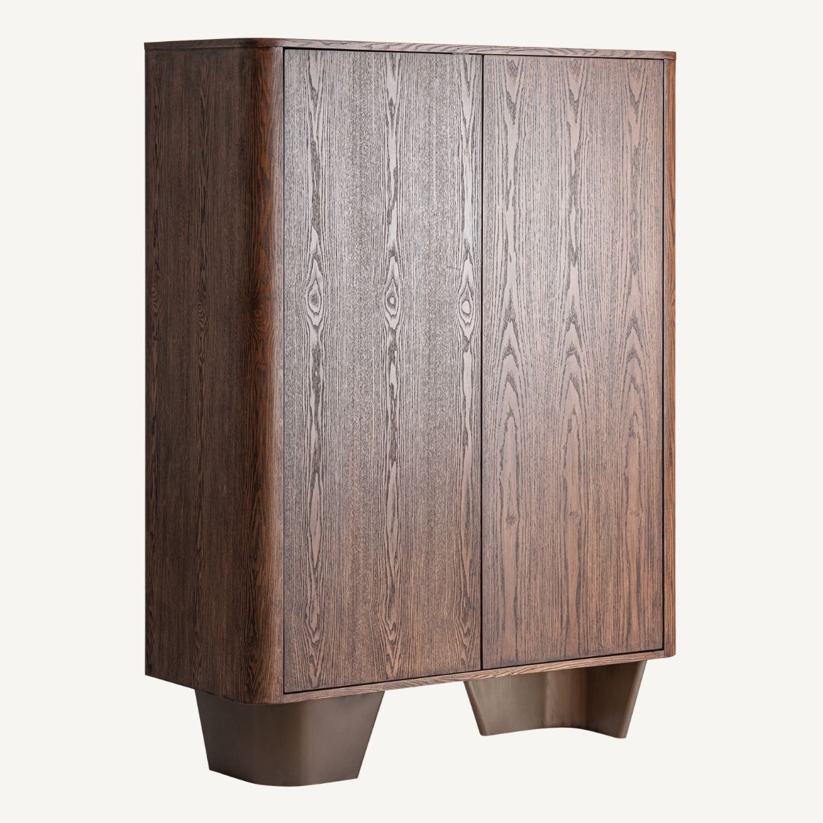 Armoire bois d'orme massif et bronze